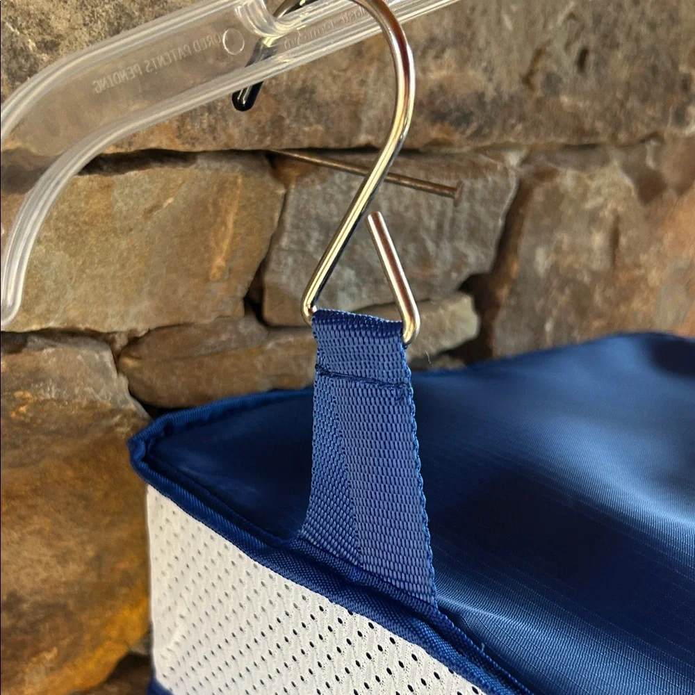 Tabitora Blue Hanging Closet Organizer with 4 Shelves; Folds into small cube;NWT